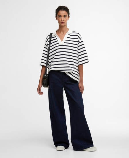 T-Shirt Inez Striped Cloud / Dark Navy Stripe