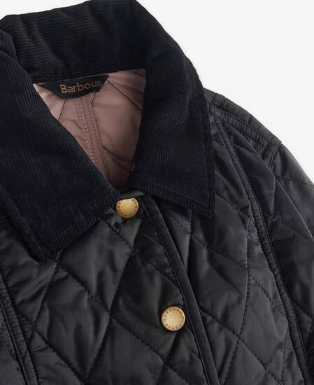 Girls Summer Liddesdale Quilted Jacket Black-Gardenia Girls Summer Liddesdale Quilted Jacket Black-Gardenia