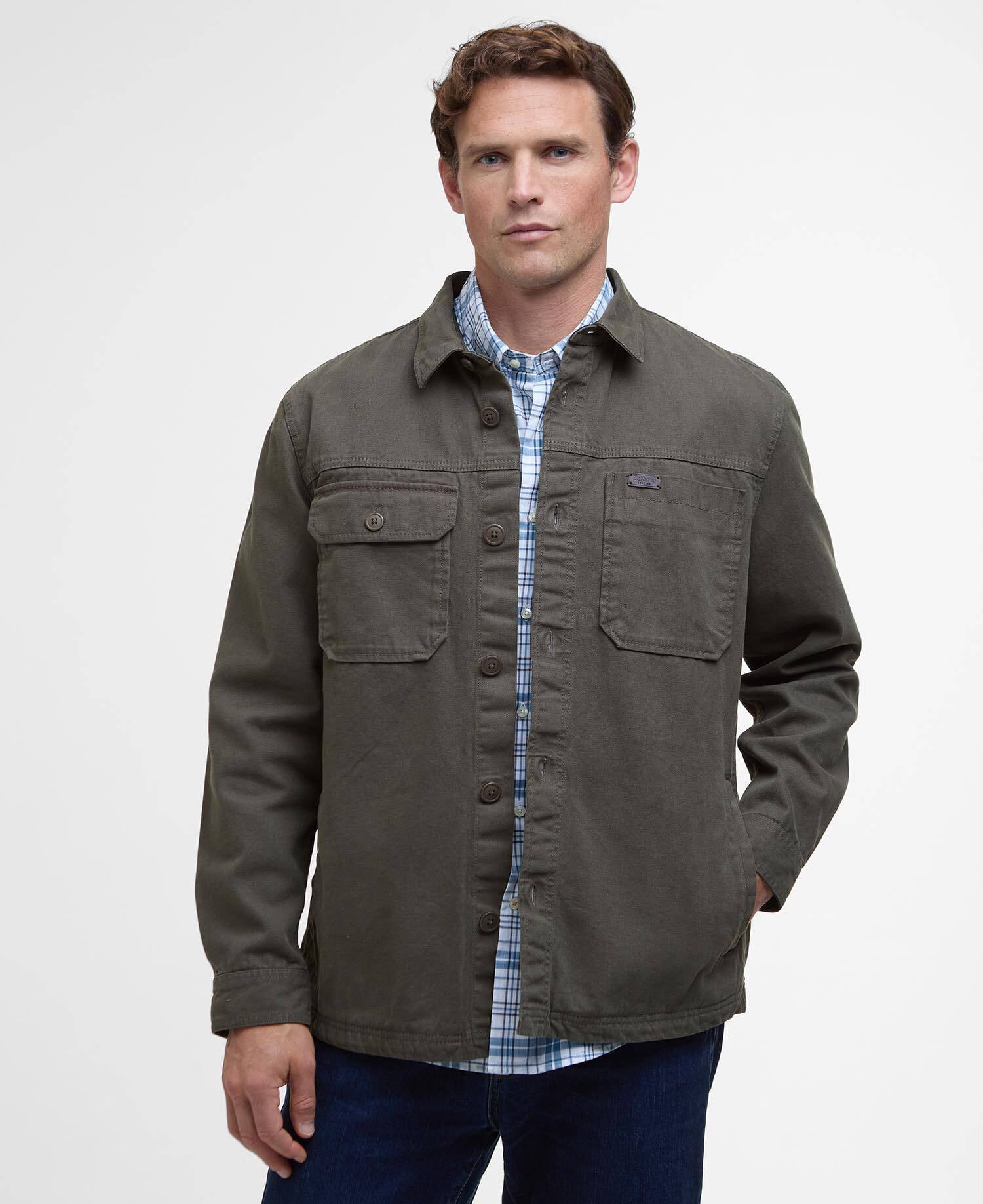 Lingfield Canvas Overshirt Fern image number 0