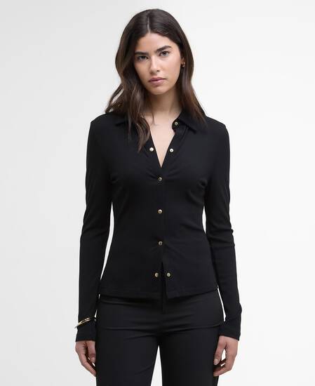 Langarmshirt Chloe Ribbed Black