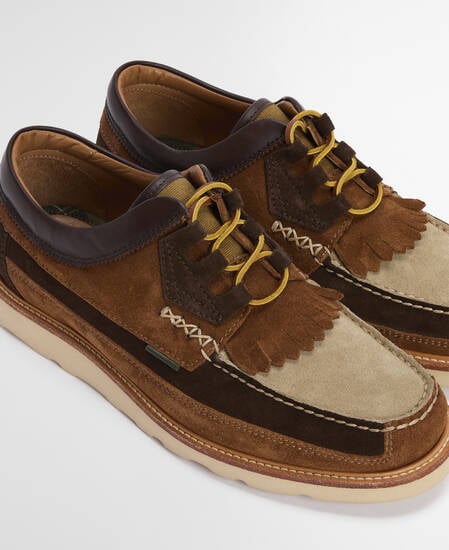 Grindon Moccasin Shoes Dark Brown/Tan/Light Beige Suede