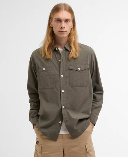 Camicia Ryehill testurizzata dalla vestibilit&agrave; rilassata Green Slate