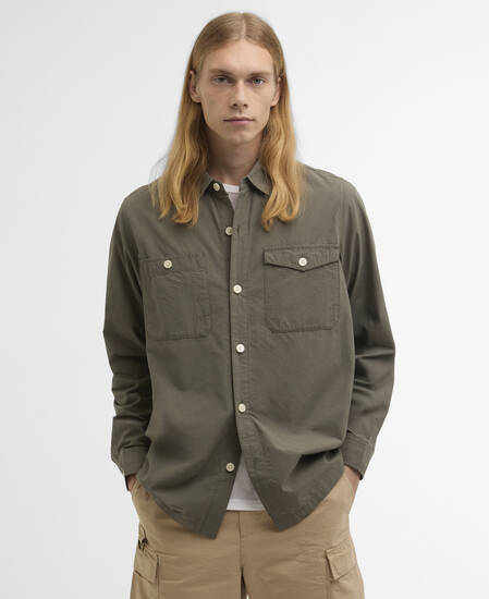 Camicia Ryehill testurizzata dalla vestibilit&agrave; rilassata Green Slate