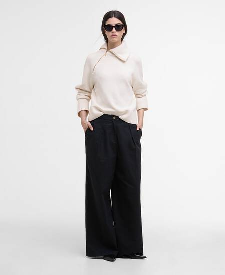 Pullover Saskia Funnel-Neck Off White