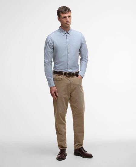 Oxford Tailored Long-Sleeved Shirt Bluestone