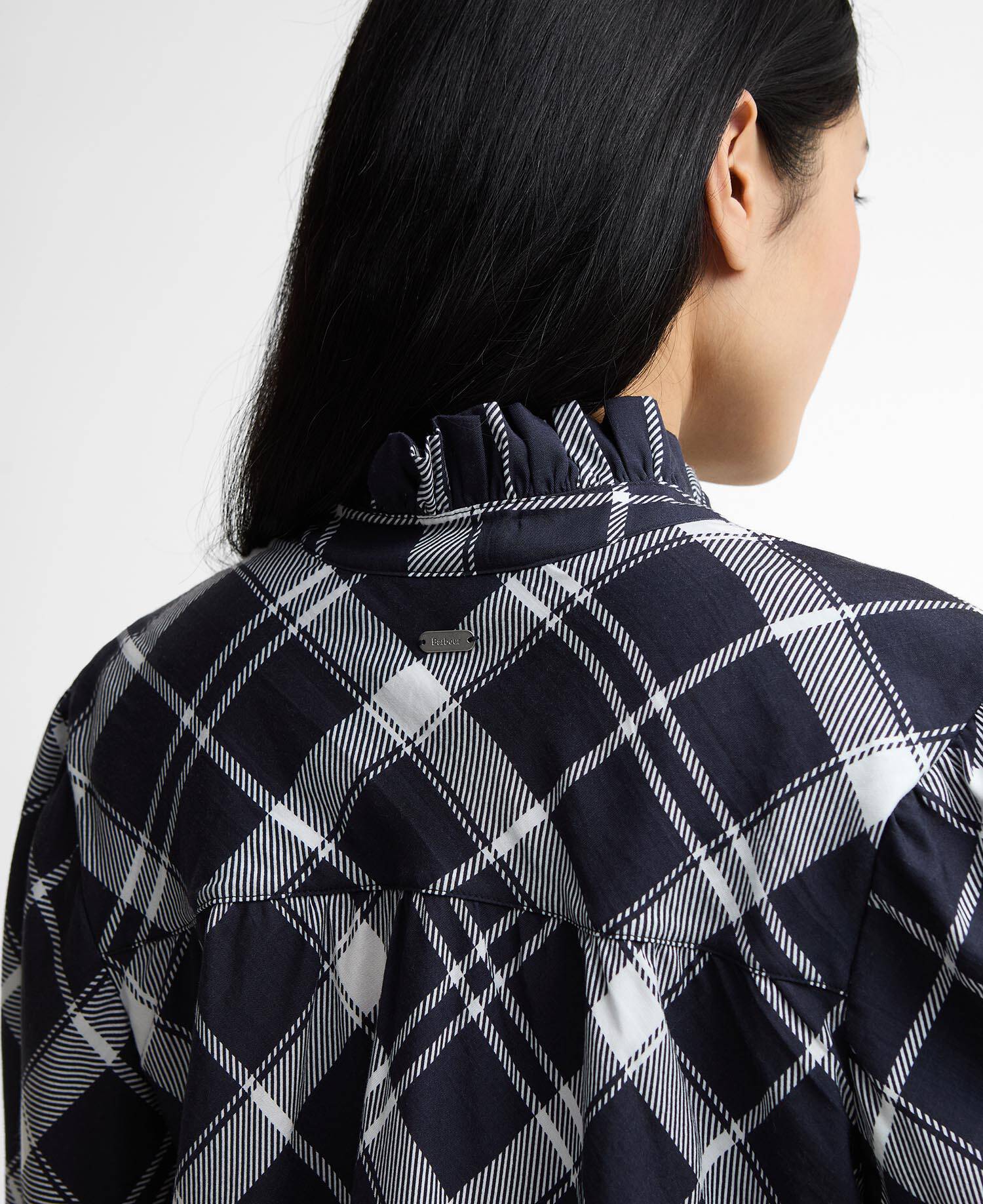 Baiton Tartan Blouse Dark Navy/White Check image number 4