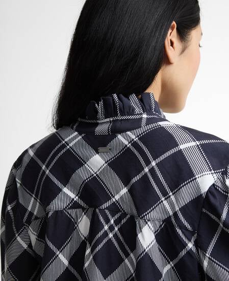 Baiton Tartan Blouse Dark Navy/White Check