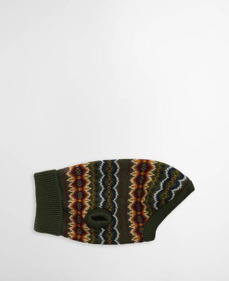 Set regalo per cani con fantasia Fair Isle Olive
