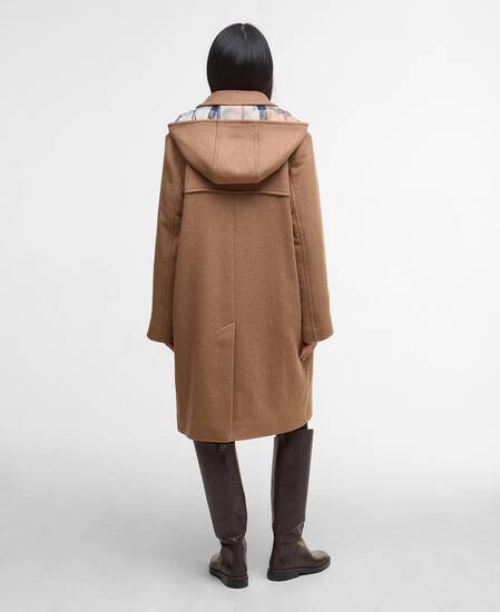 Melody Wool Duffle Coat Camel/Hessian Tartan