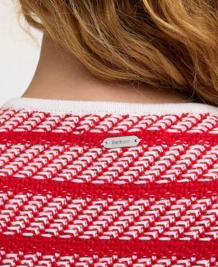 Polly Striped Cardigan Poppy Red Stripe