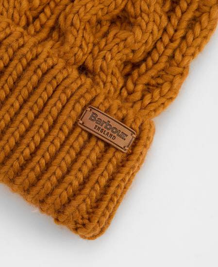 Penshaw Cable-Knit Beanie Mustard
