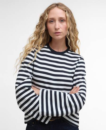 Felpa Robyn con motivo a righe Dark Navy Stripe