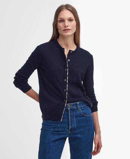 Pendle Cardigan Navy-Hessian Tartan