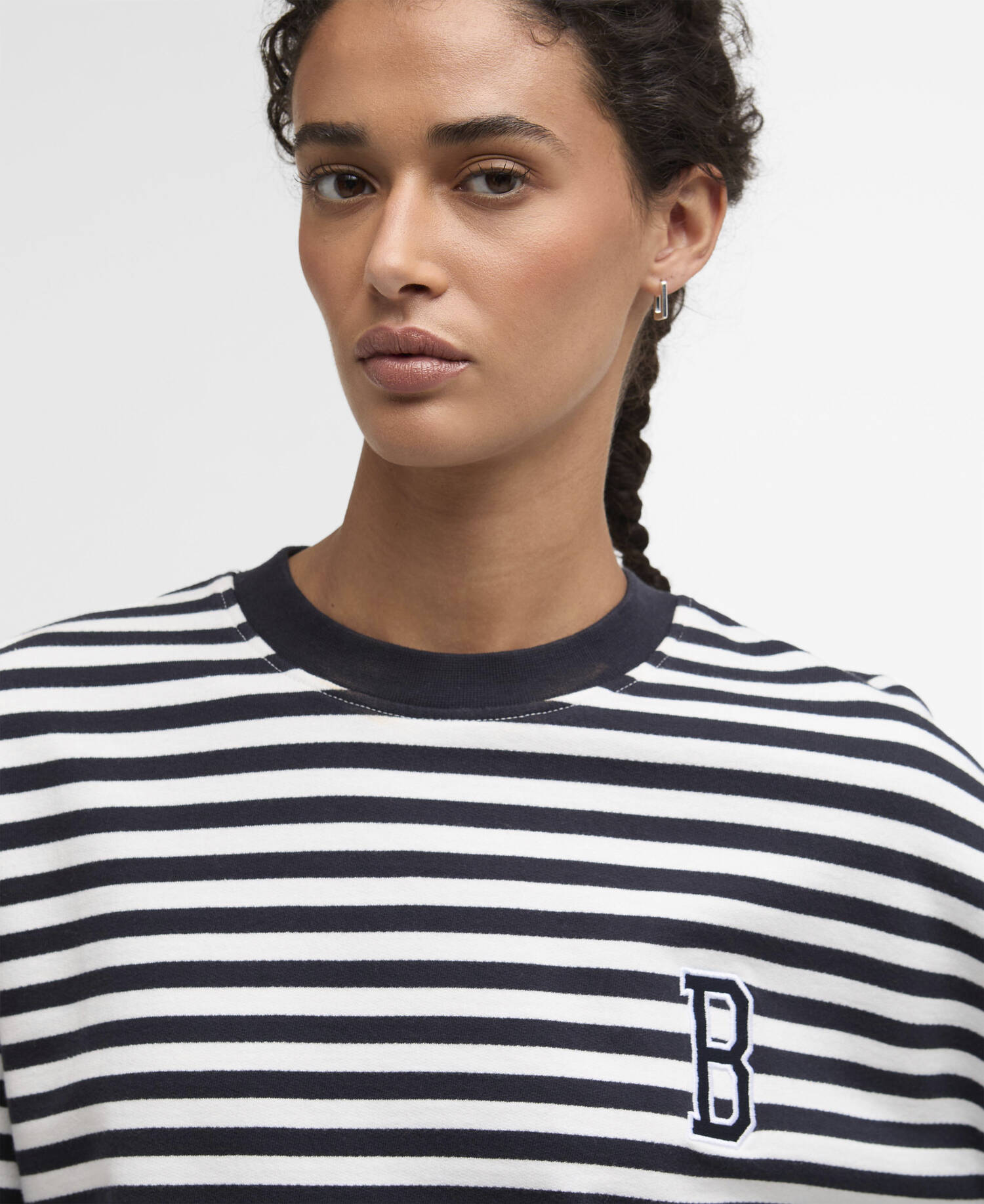 Gabby Striped Sweatshirt Dark Navy Stripe image number 4