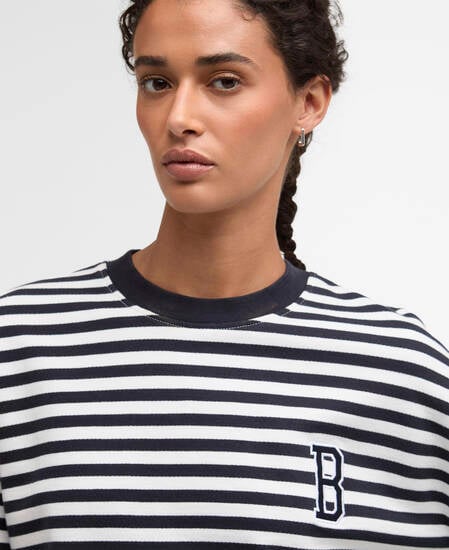 Gabby Striped Sweatshirt Dark Navy Stripe
