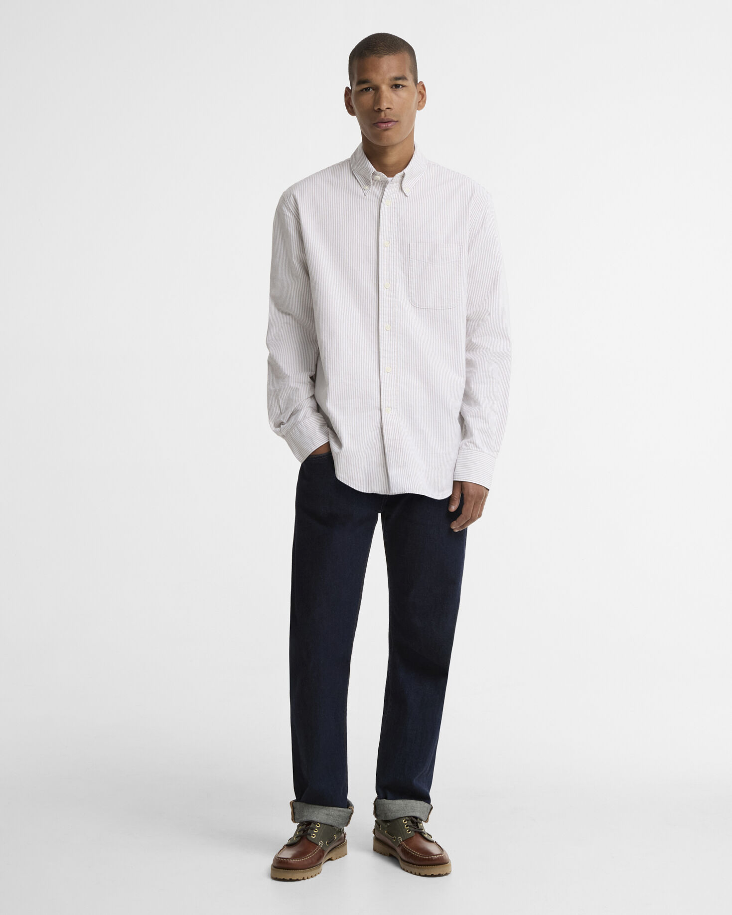 Barbour Striped Authentic-Fit Long-Sleeved Shirt Stone