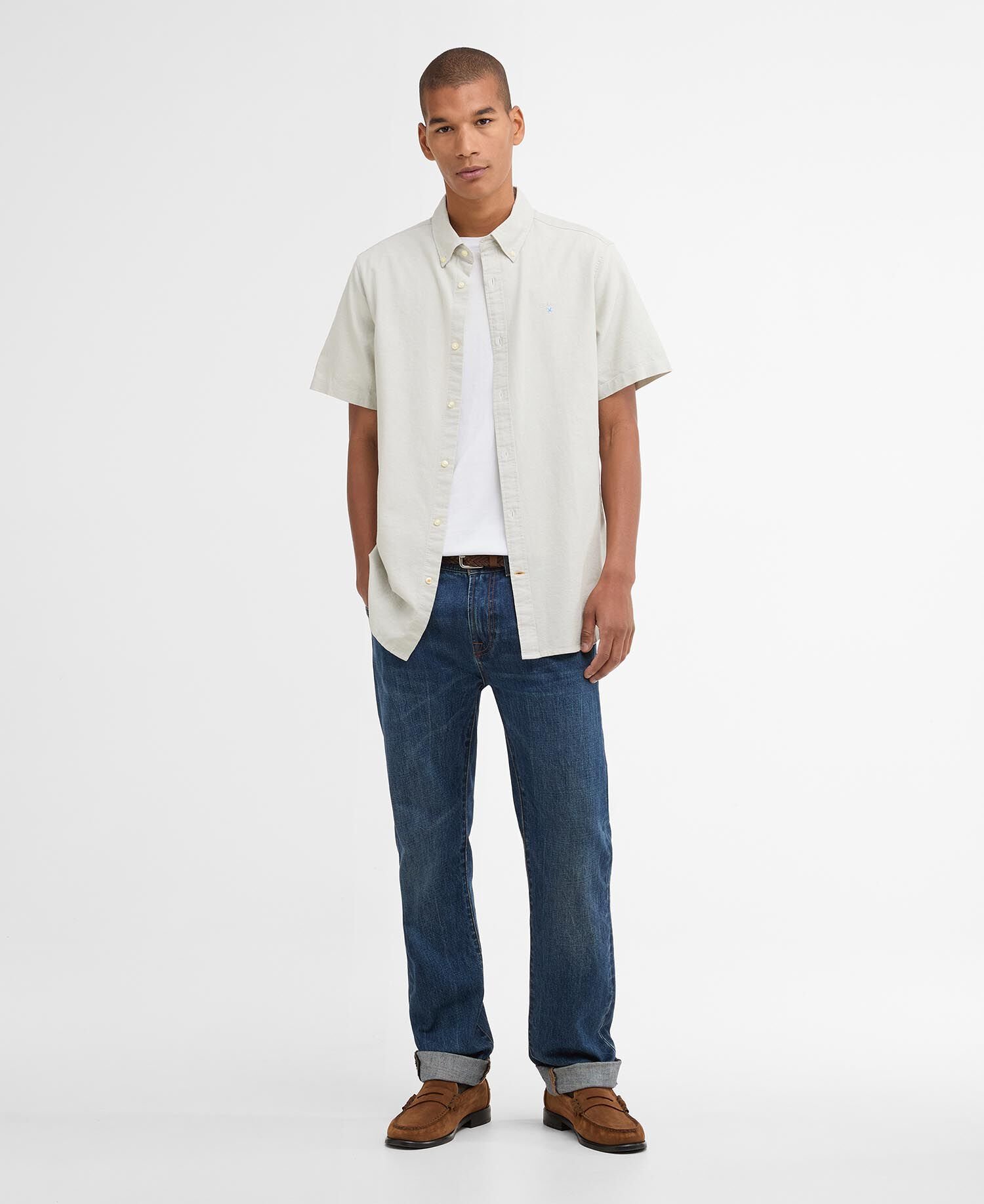 Hemd Oxtown Short Sleeve Tailored Sea Green