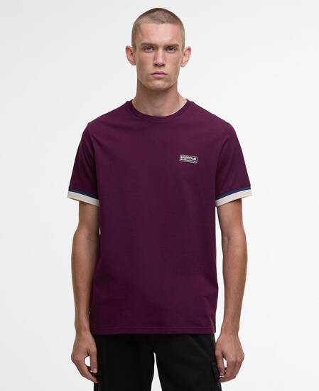 Deep Cuff Evan Tipped T-Shirt Potent Merlot