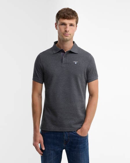 Polo in tartan e piqu&eacute; di cotone 