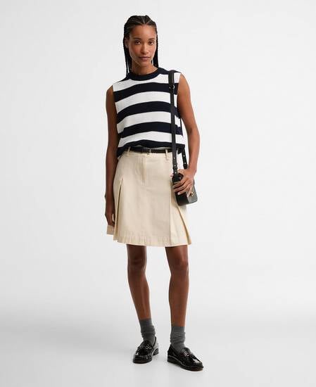 Aylesby Pleated Mini Skirt Original Ecru