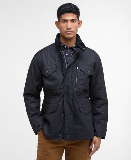 Sapper Waxed Jacket Black-Classic