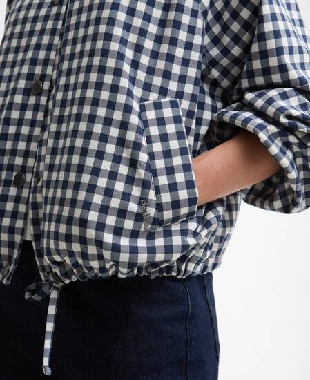 Ovingham Casual Jacket Gingham Navy/ Neutral