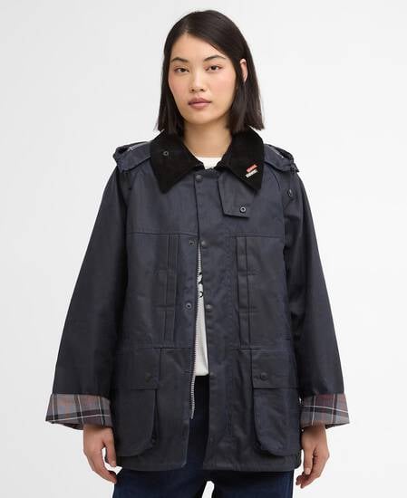 Barbour x Levi's Oversized Bedale Waxed Jacket Royal Navy