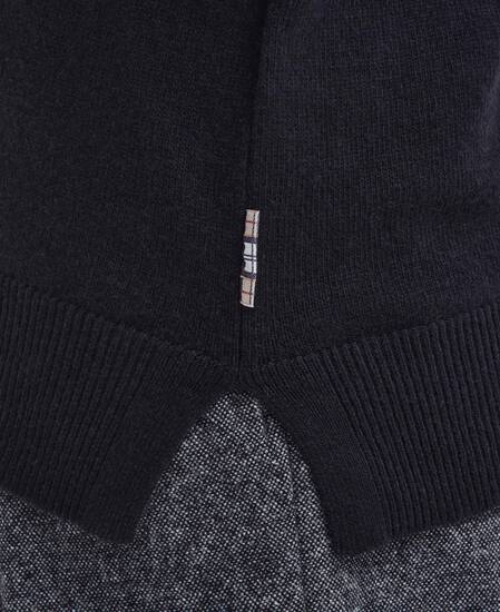 Pendle Roll-Neck Jumper Black-Hessian Tartan