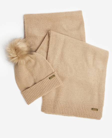 Sparkle Beanie & Scarf Gift Set Oat