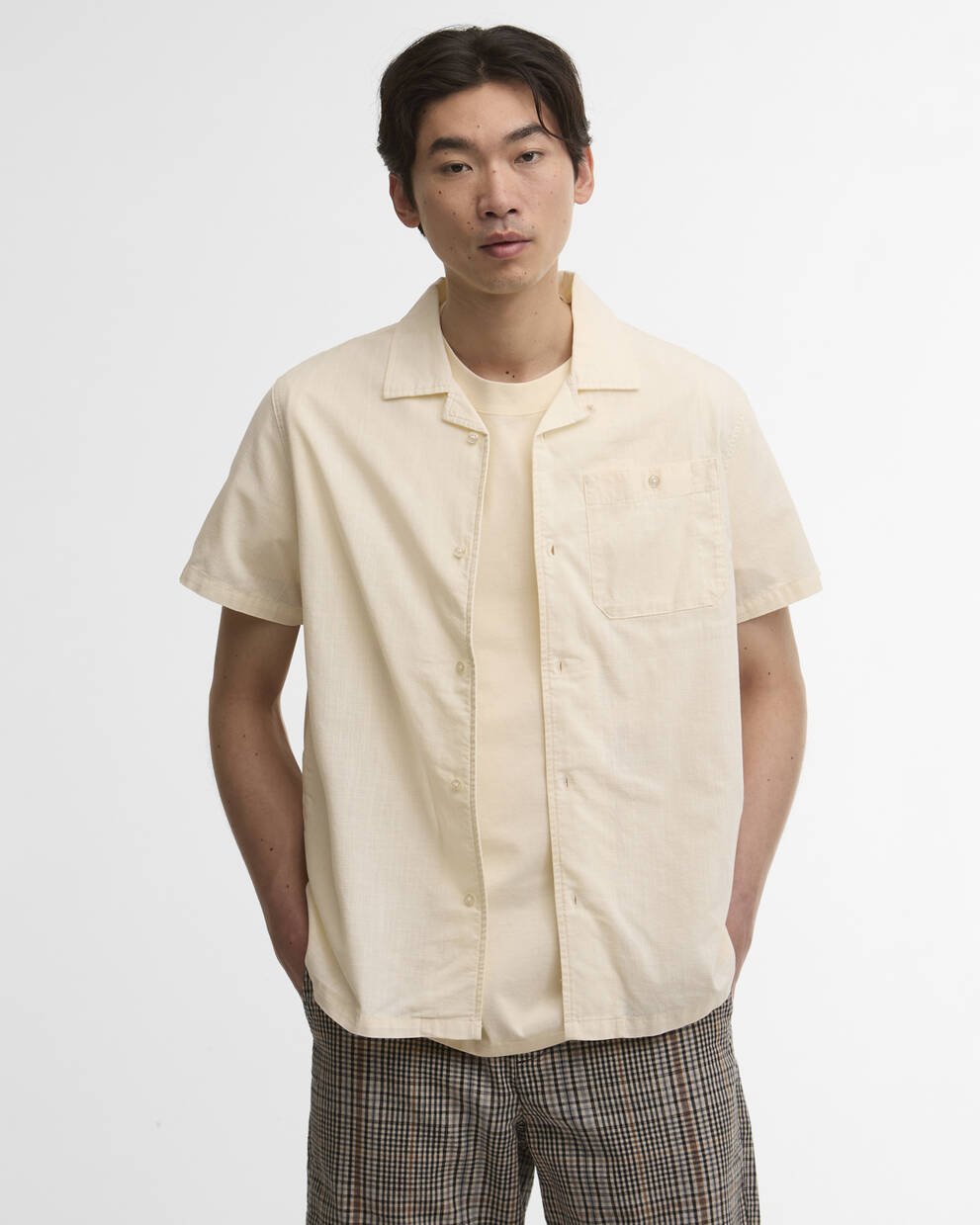 Camicia a maniche corte Parkvale Slub con vestibilit&agrave; rilassata