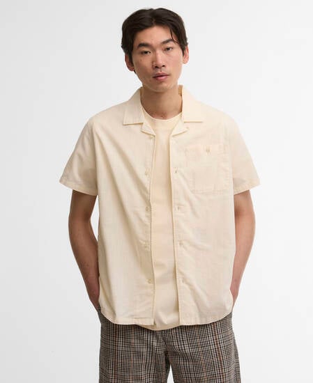 Camicia a maniche corte Parkvale Slub con vestibilit&agrave; rilassata Neutral