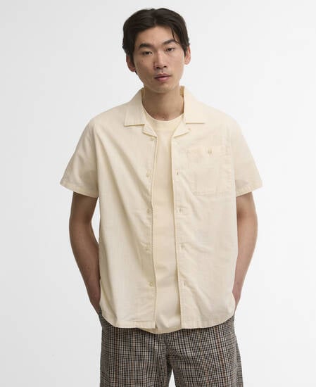 Camicia a maniche corte Parkvale Slub con vestibilit&agrave; rilassata Neutral