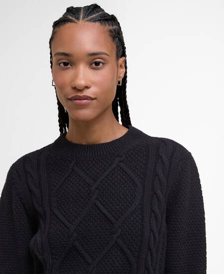Burne Argyle Crew Neck Jumper Black