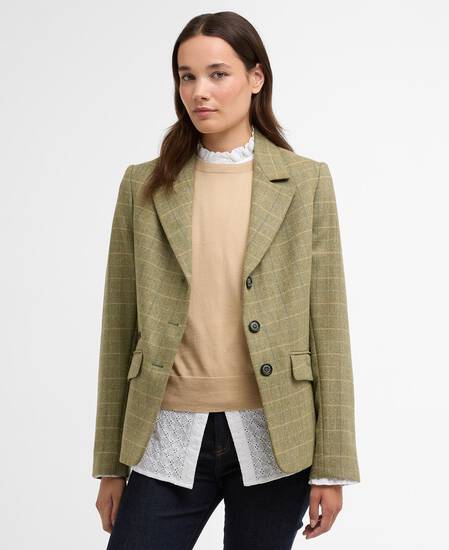 Giacca leggermente aderente Lupin Light Olive Check