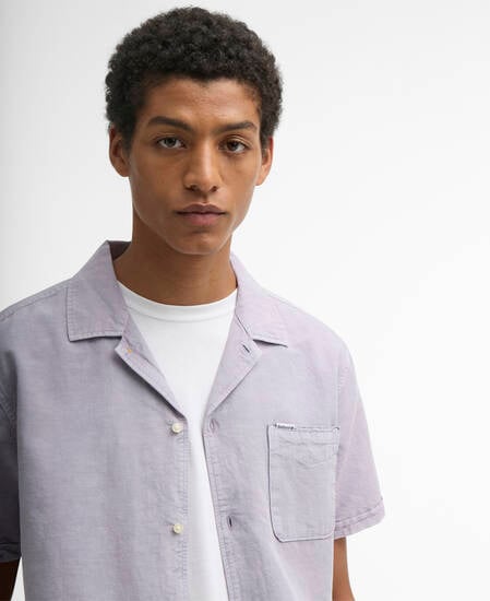 Landkey Overdyed Regular Short-Sleeved Shirt Heather Mist