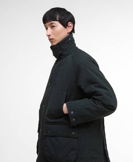 Oversized Bedale Padded Casual Jacket Black