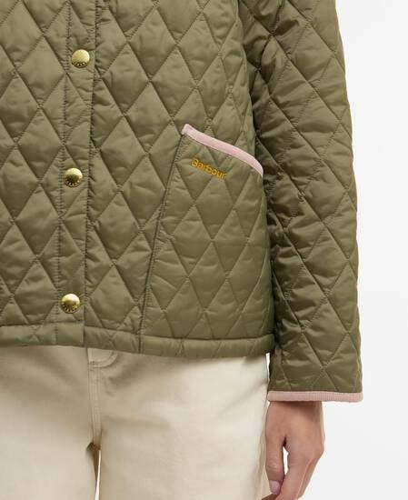 Icons Cropped Liddesdale Quilted Jacket Bleached Olive/Ancient/Gardenia