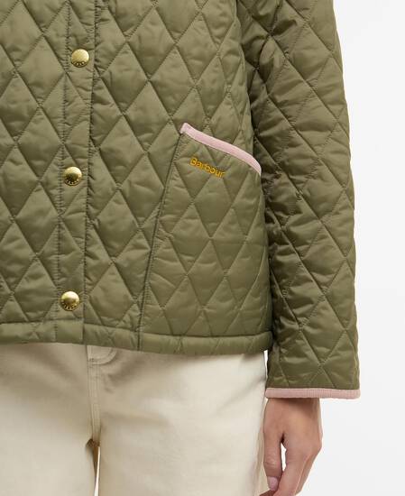 Icons Cropped Liddesdale Quilted Jacket Bleached Olive/Ancient/Gardenia
