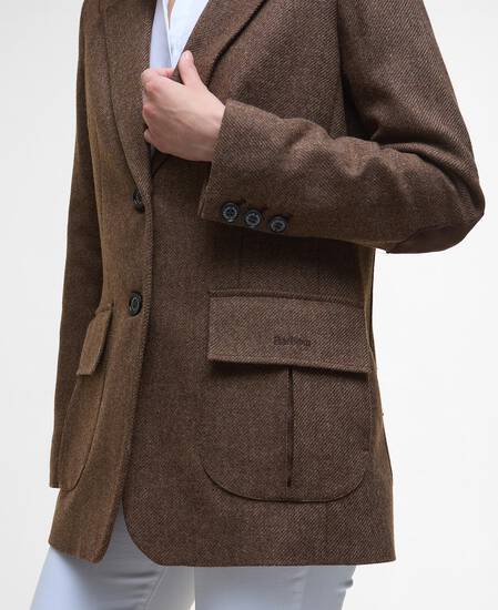 Blazer in lana leggermente aderente Elm Military Brown