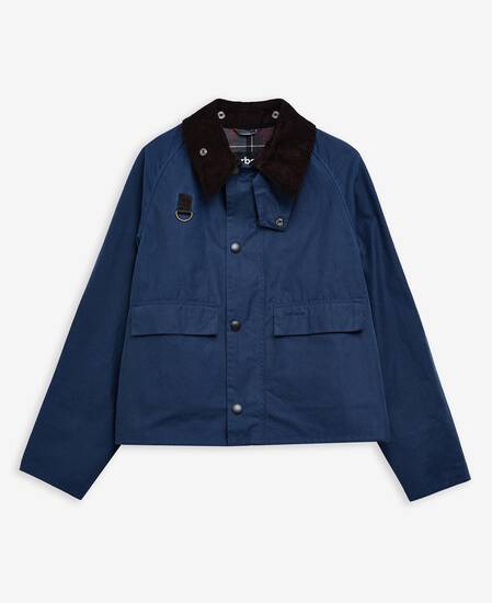 Spey Slim Waxed Jacket Washed Cobalt