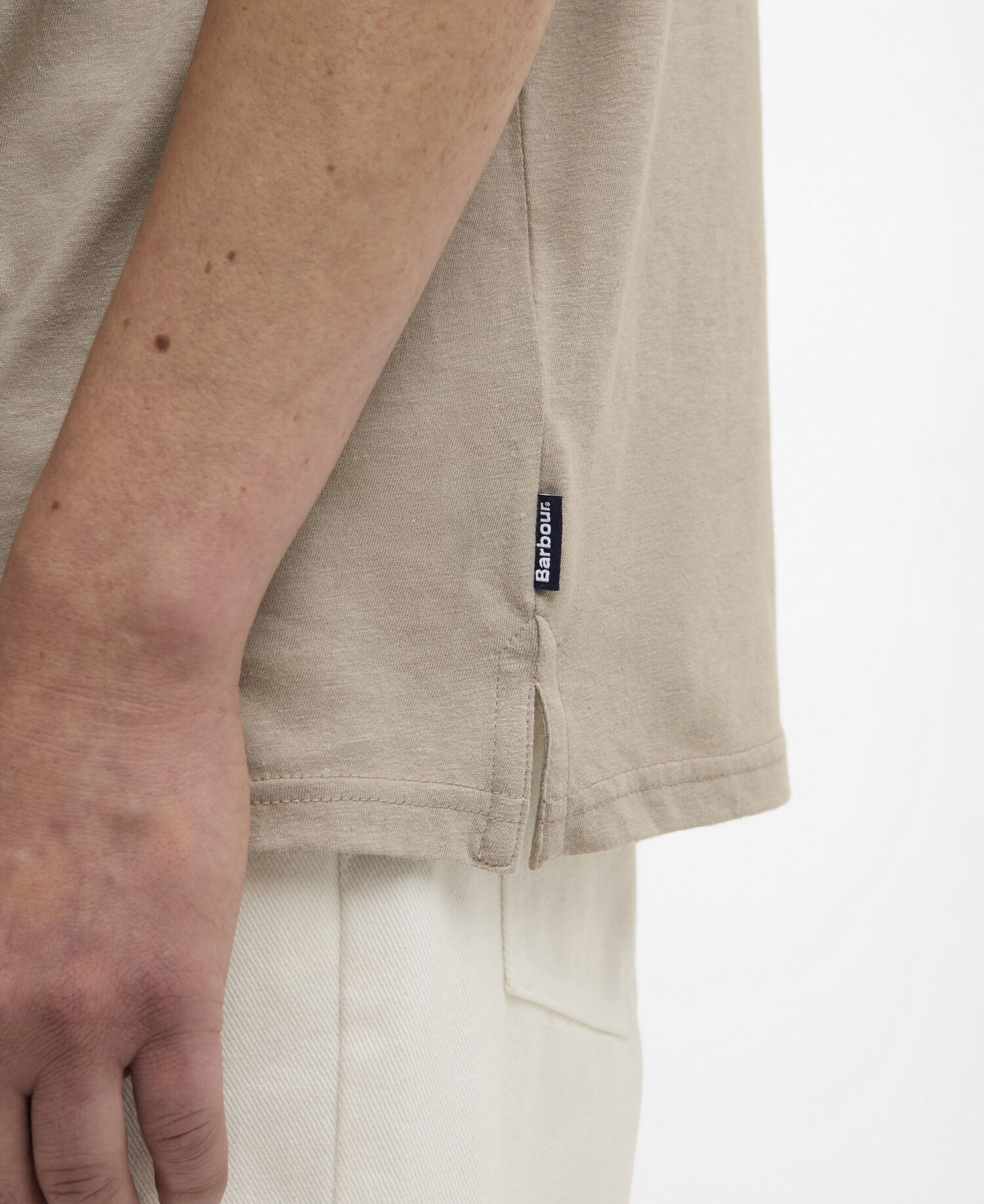 Steventon Linen Blend Tailored Polo Shirt Concrete