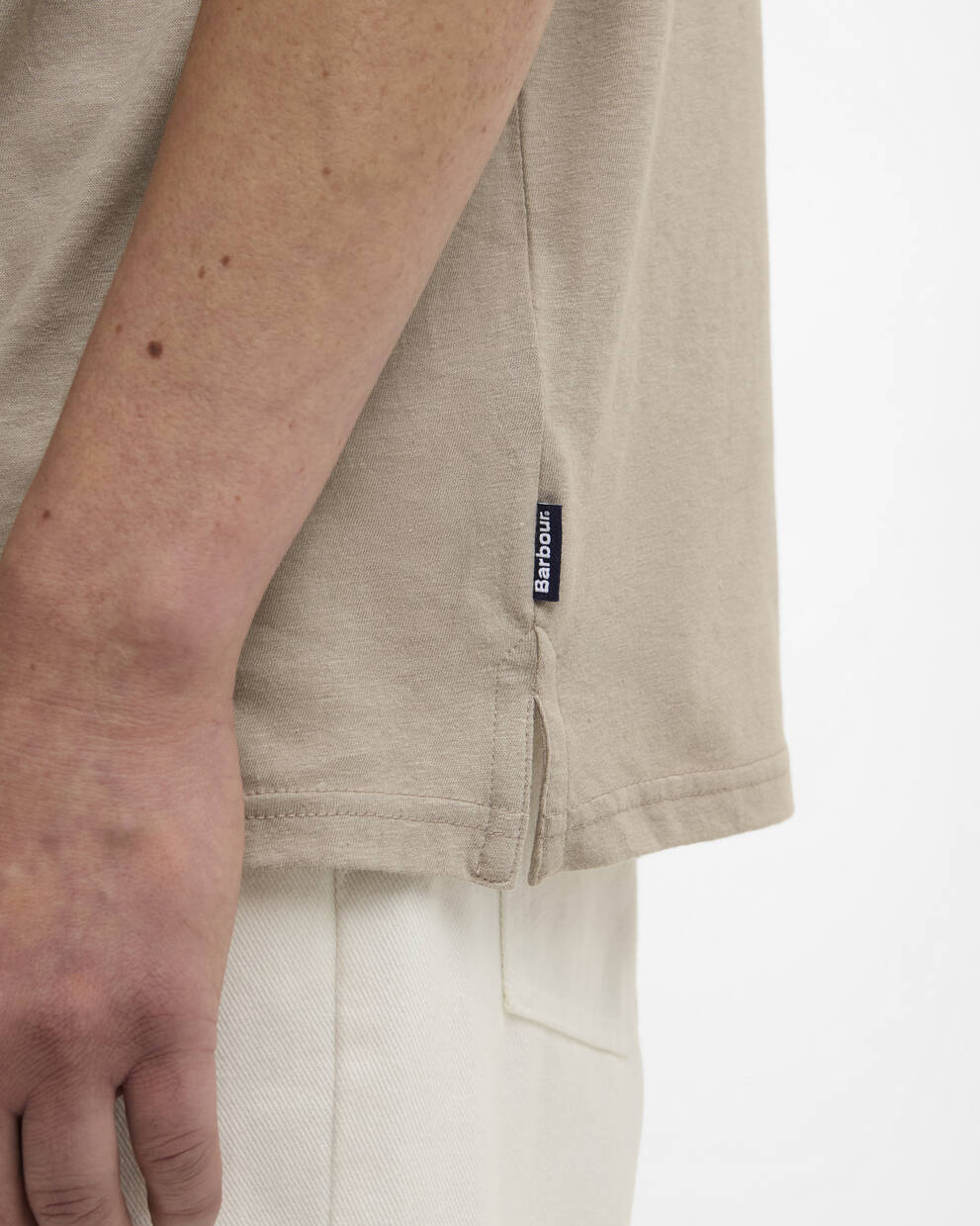 Polo Steventon in misto lino con vestibilit&agrave; leggermente aderente