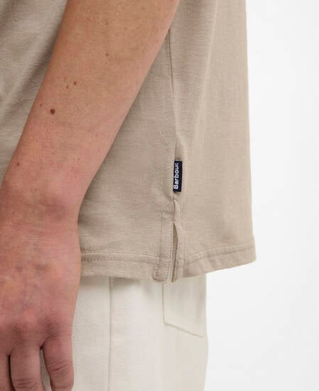 Steventon Linen Blend Tailored Polo Shirt Concrete