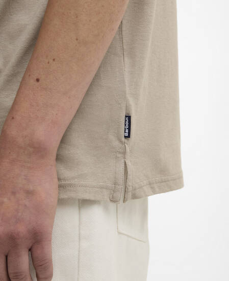 Polo Steventon in misto lino con vestibilit&agrave; leggermente aderente Concrete