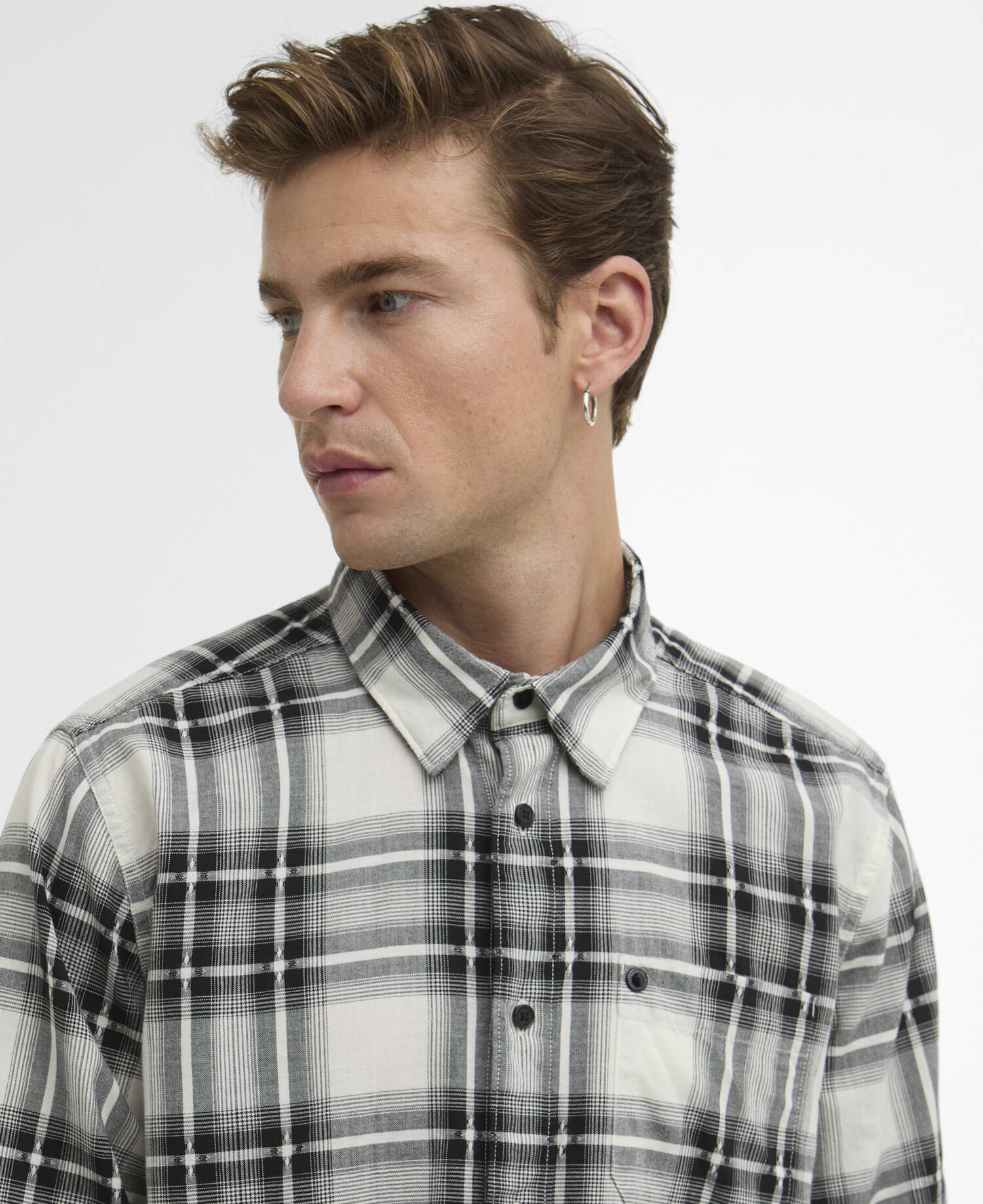 Camicia a quadri Keeran a maniche lunghe Black image number 3