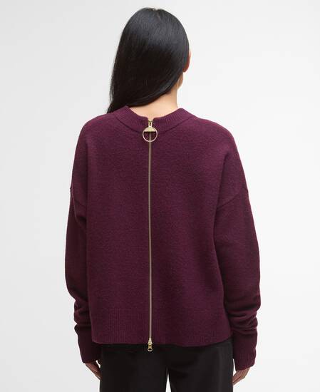 Cardigan con zip Leonie Black Cherry
