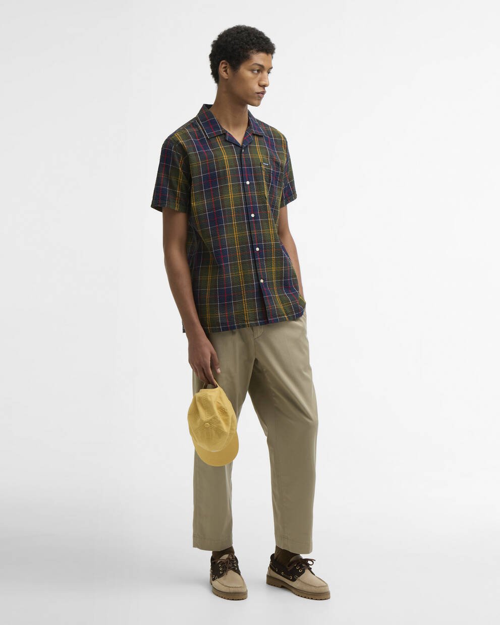 Camicia Clyde a maniche corte in tartan seersucker