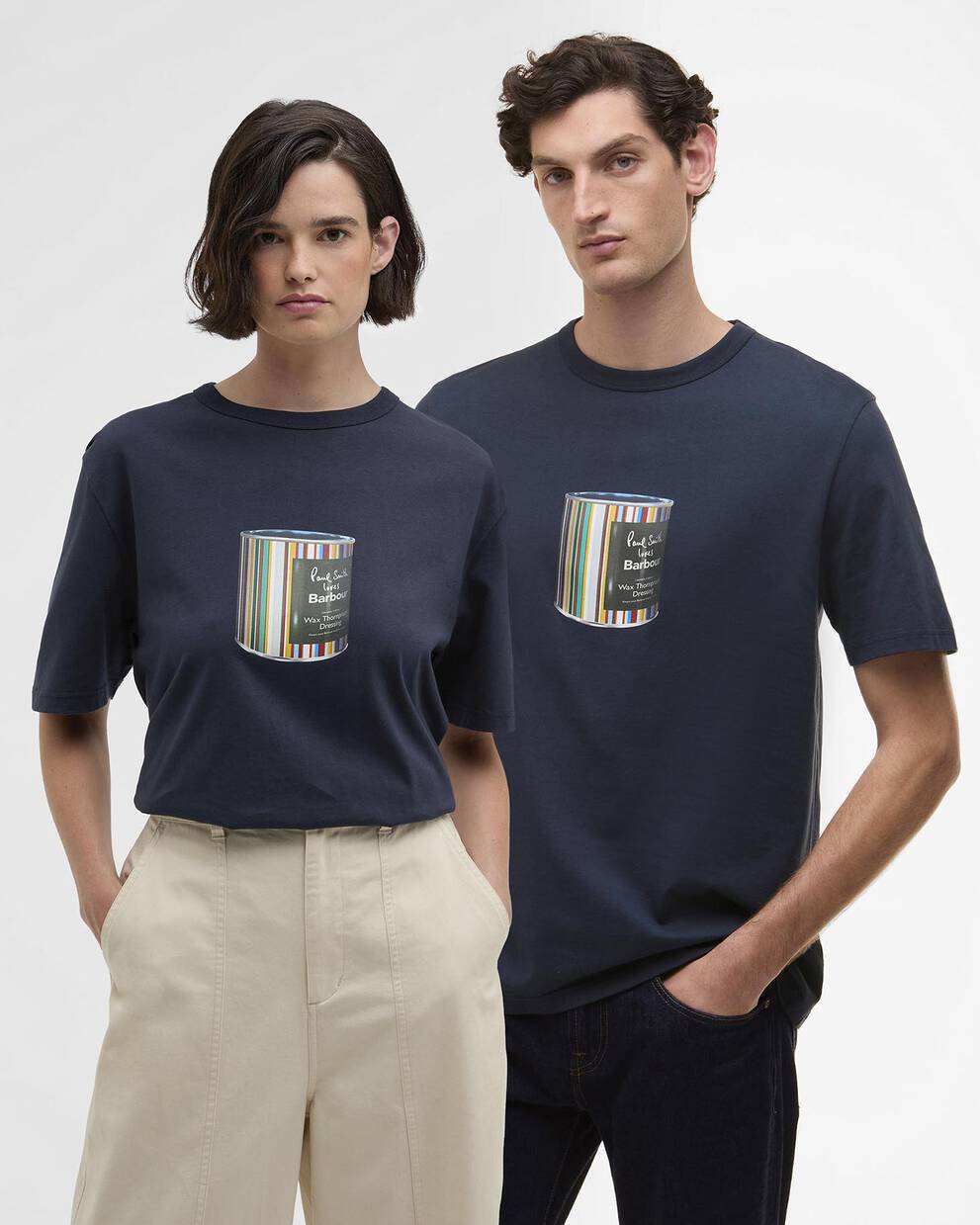 T-shirt con stampa barattolo di cera Paul Smith loves Barbour