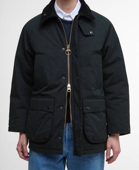 Oversized Bedale Padded Casual Jacket Black