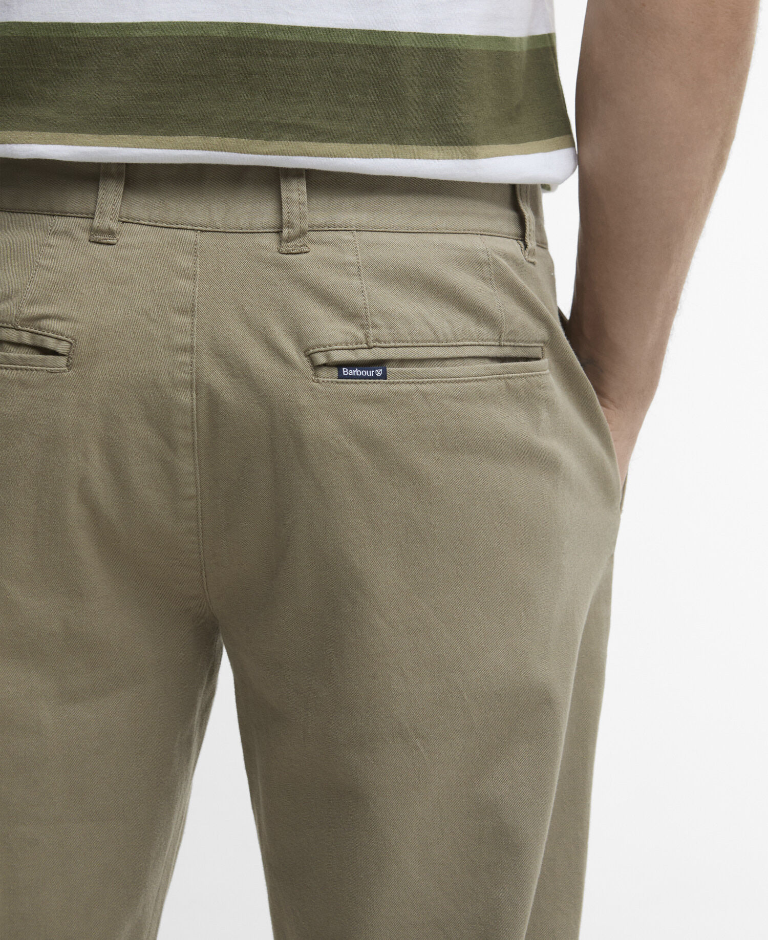 Hose Washed Stretch Tailored Grey Olive